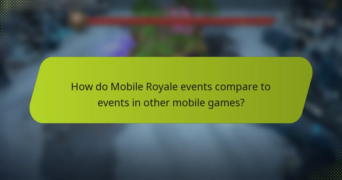 How do Mobile Royale events compare to events in other mobile games?