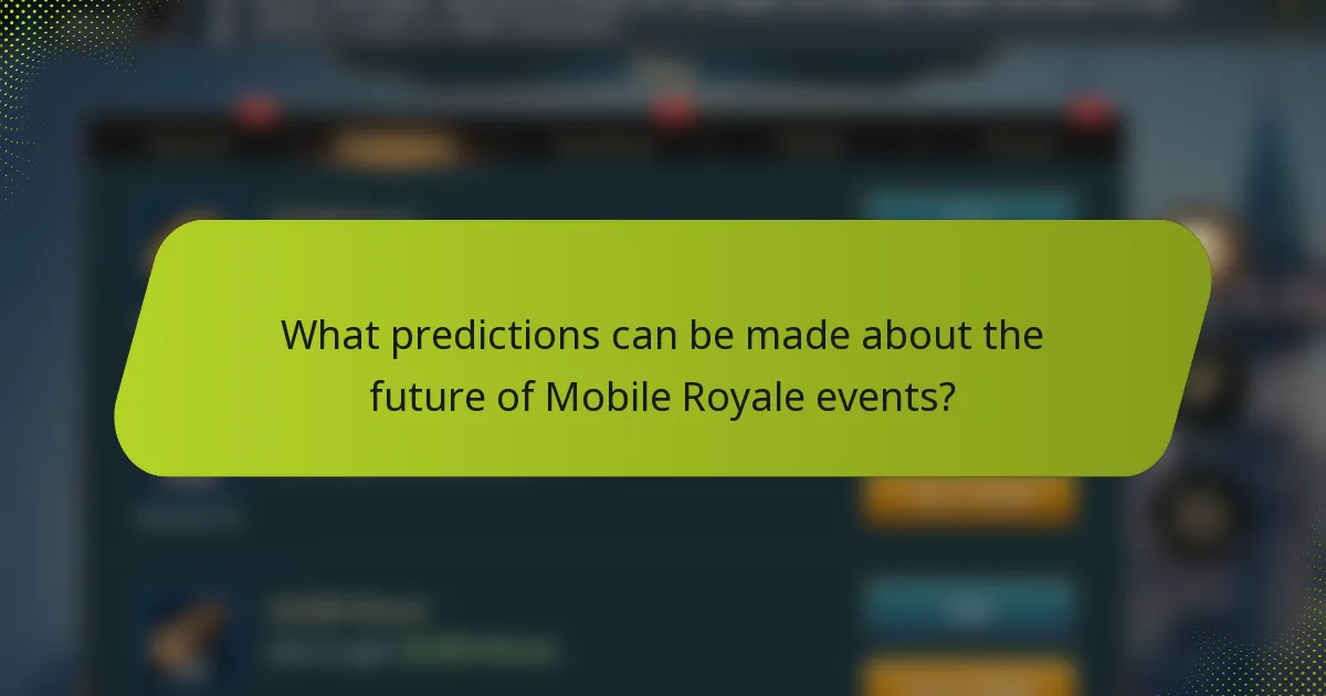 What predictions can be made about the future of Mobile Royale events?