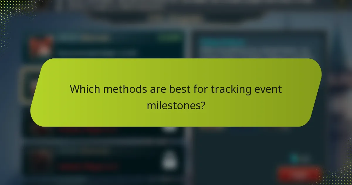 Which methods are best for tracking event milestones?