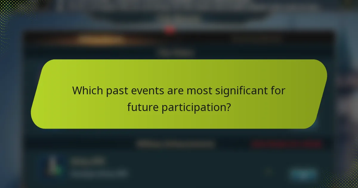 Which past events are most significant for future participation?