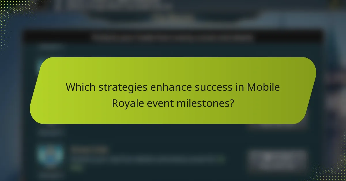 Which strategies enhance success in Mobile Royale event milestones?